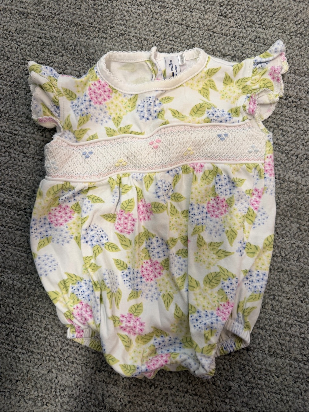 Cape Cullen by LouLou Baker Smocked Hydrangea Onesie
